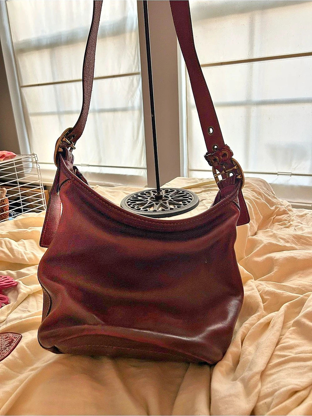 Vintage leather burgundy coach